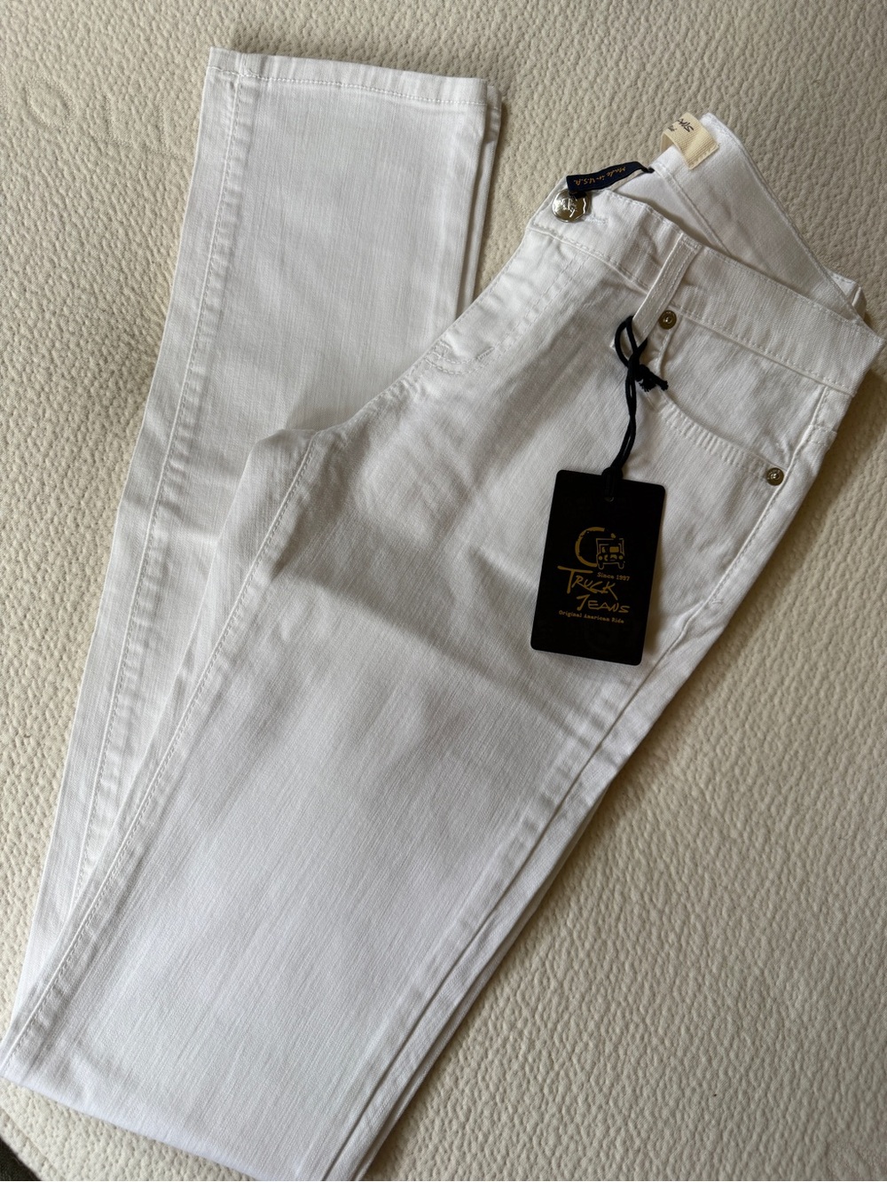 Truck Jeans White Low Rise Straight Jeans NWT Long Inseam